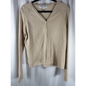 August‎ Silk Women's XL Cardigan Sweater Long Sleeve Button Down Silk Blend Knit
